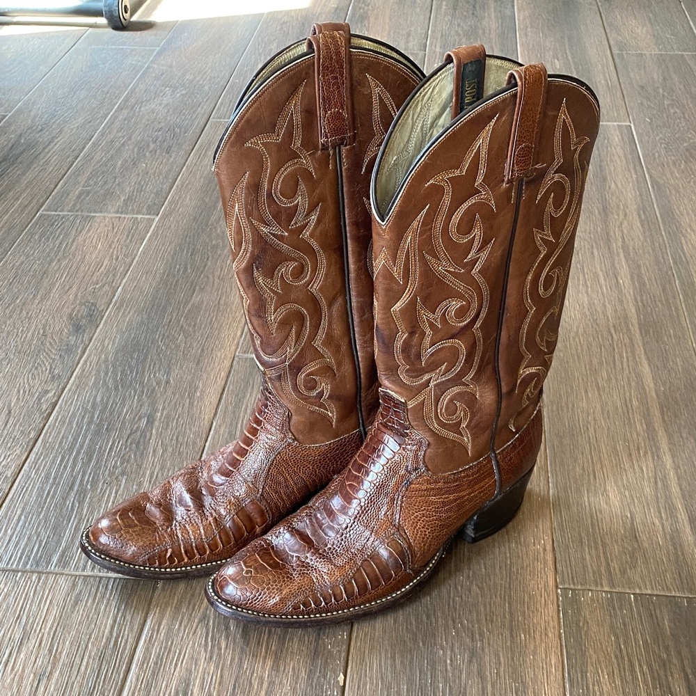 Dan Post Vintage Brown Leather Cowboy Boots - Men's 8 / Women's 9.5-10